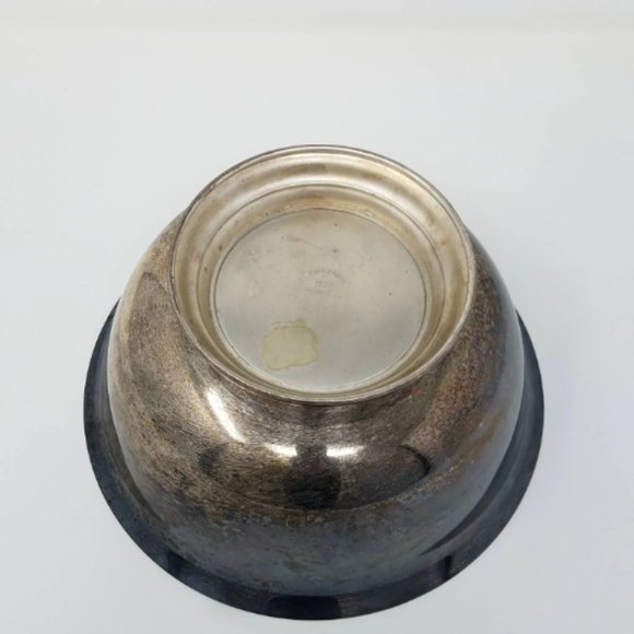 Vintage Silver Patinaed Large Pedestal Bowl, Paul Revere Reproduction #10 - Picture 7 of 9